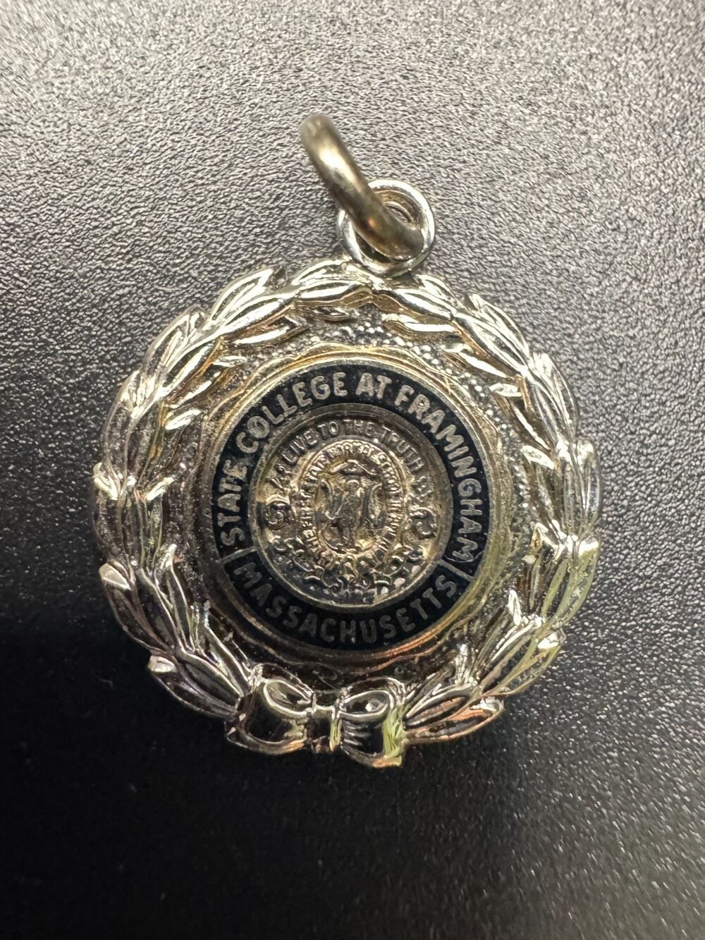 Vtg Sterling Silver 925 State College at Framingham Massachusetts Charm Pendant
